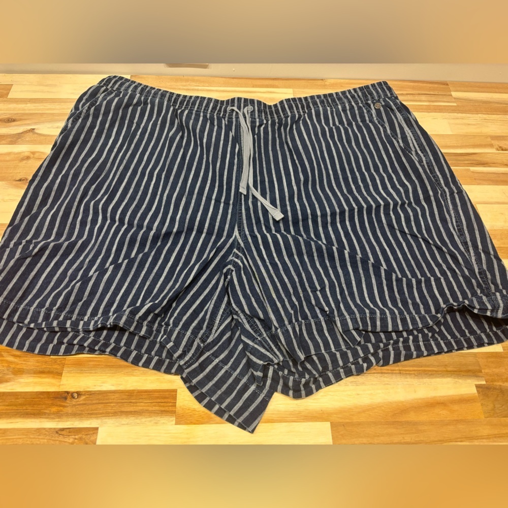 L.L. Bean Navy and White Striped Shorts